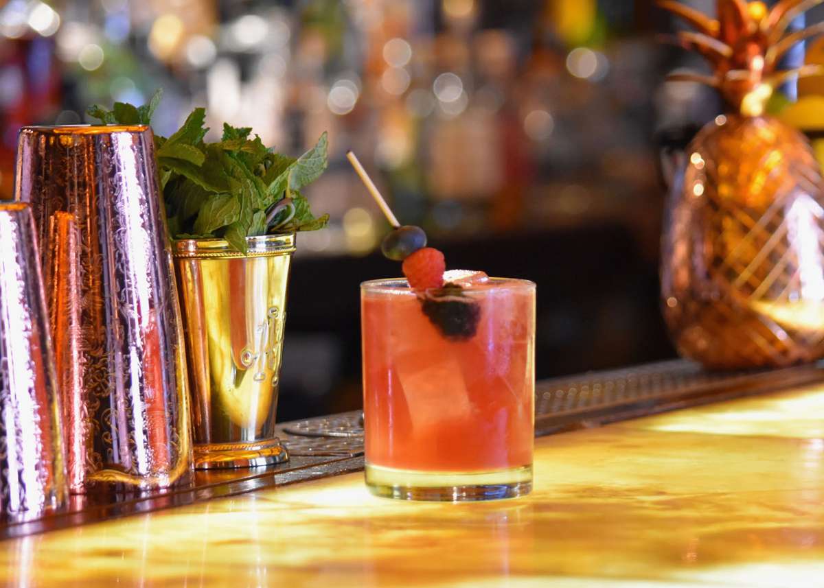 red phone booth cocktail